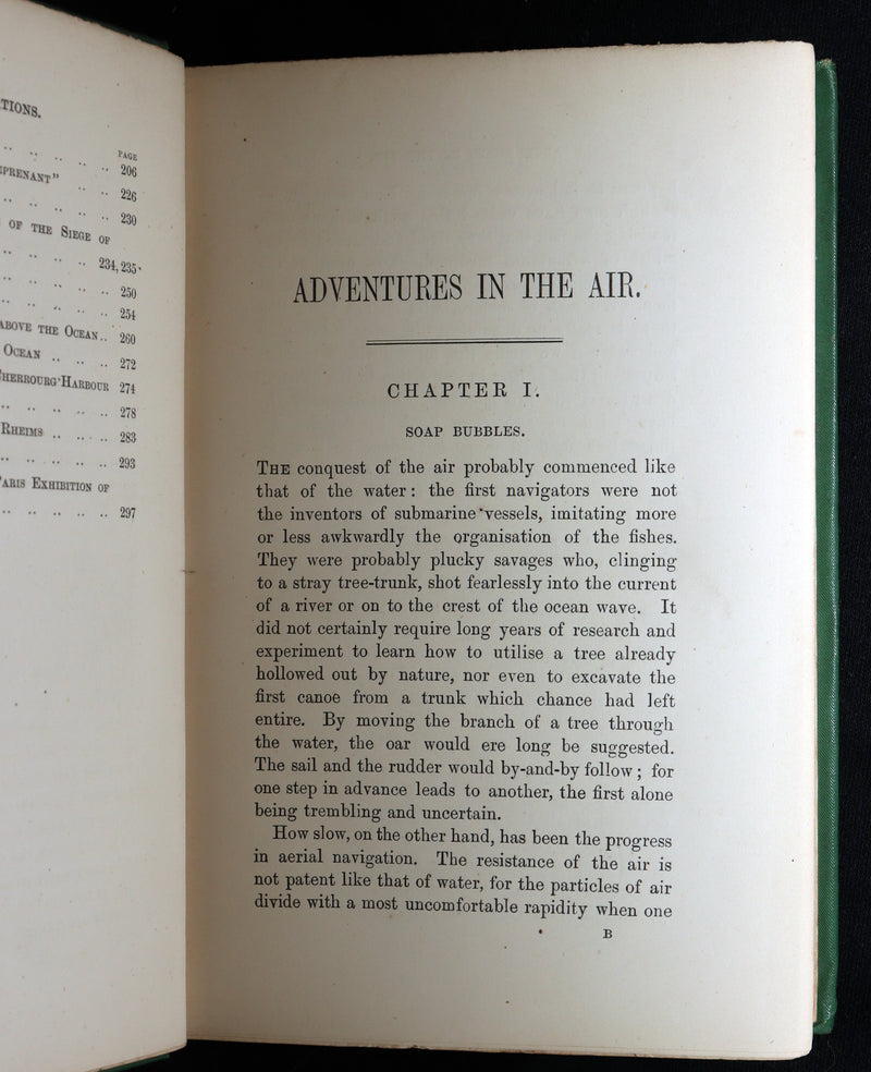 1877 First Edition - Adventures in the Air,  Great Aeronauts by de Fonvielle