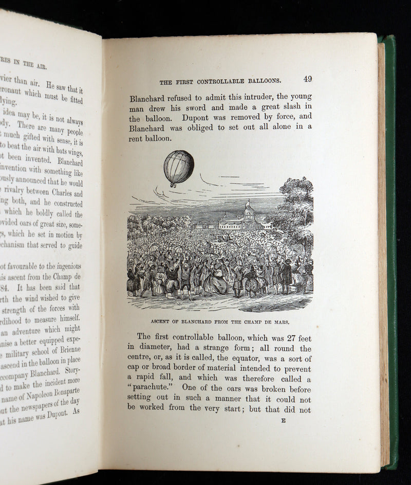 1877 First Edition - Adventures in the Air,  Great Aeronauts by de Fonvielle