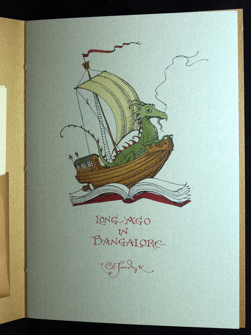 2014 Rare Book - Long Ago in Bangalore, One Lovely Poem by Charles van Sandwyk