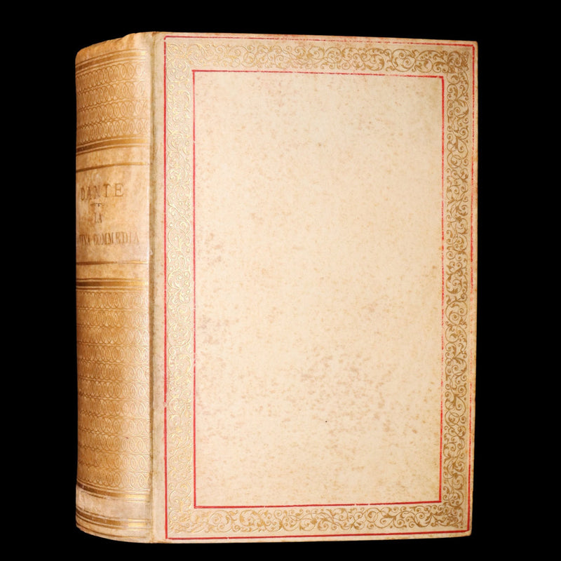 1881 Italian Vellum Book - La Divina Commedia di Dante Alighieri, Divine Comedy