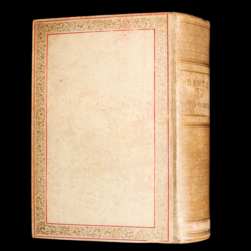 1881 Italian Vellum Book - La Divina Commedia di Dante Alighieri, Divine Comedy