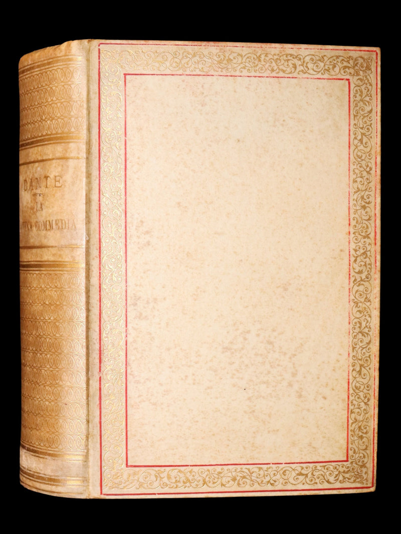 1881 Italian Vellum Book - La Divina Commedia di Dante Alighieri, Divine Comedy