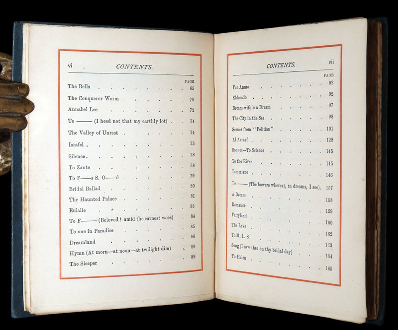 1886 Rare Book - Poems, The Fall of the House of Usher by of Edgar Allan Poe