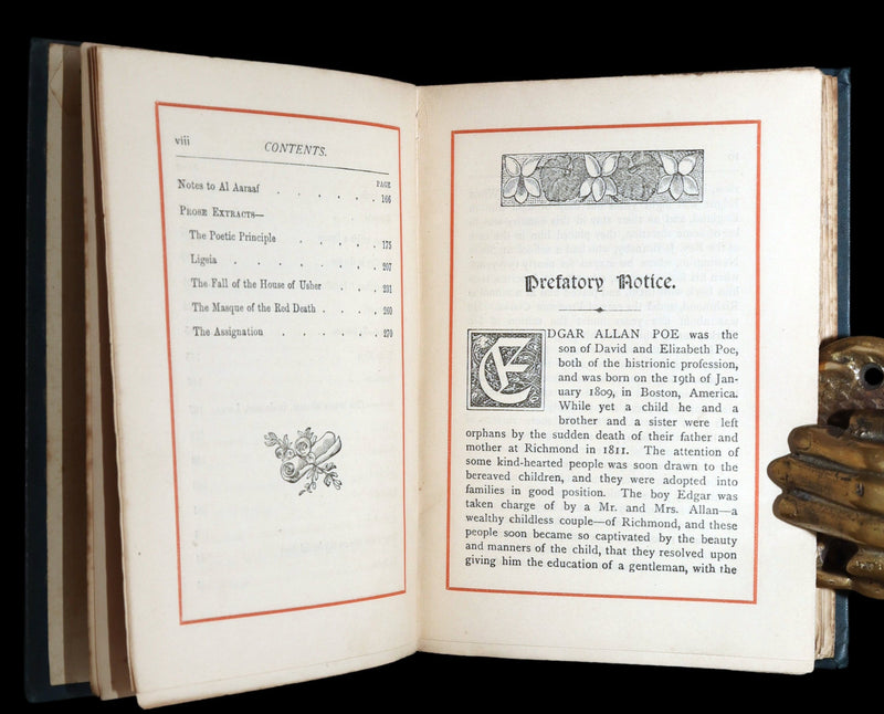 1886 Rare Book - Poems, The Fall of the House of Usher by of Edgar Allan Poe