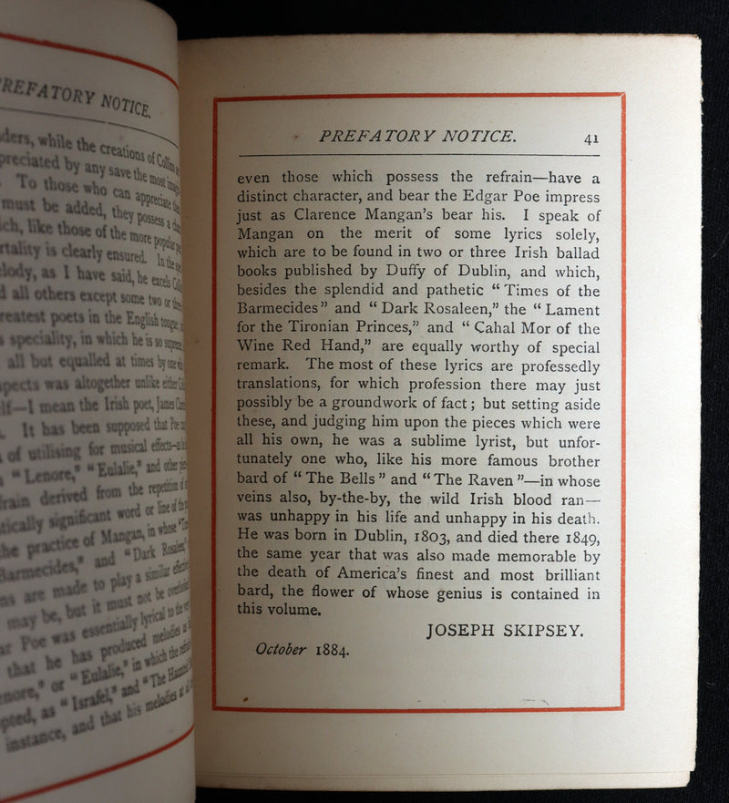 1886 Rare Book - Poems, The Fall of the House of Usher by of Edgar Allan Poe