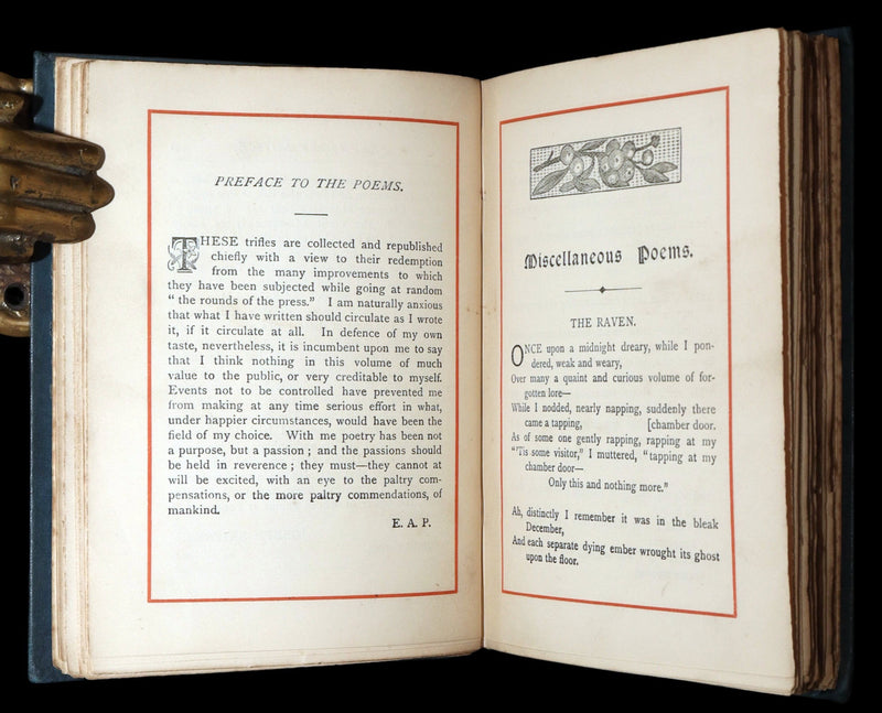 1886 Rare Book - Poems, The Fall of the House of Usher by of Edgar Allan Poe