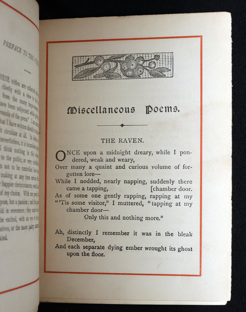 1886 Rare Book - Poems, The Fall of the House of Usher by of Edgar Allan Poe