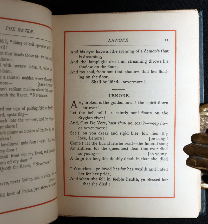 1886 Rare Book - Poems, The Fall of the House of Usher by of Edgar Allan Poe