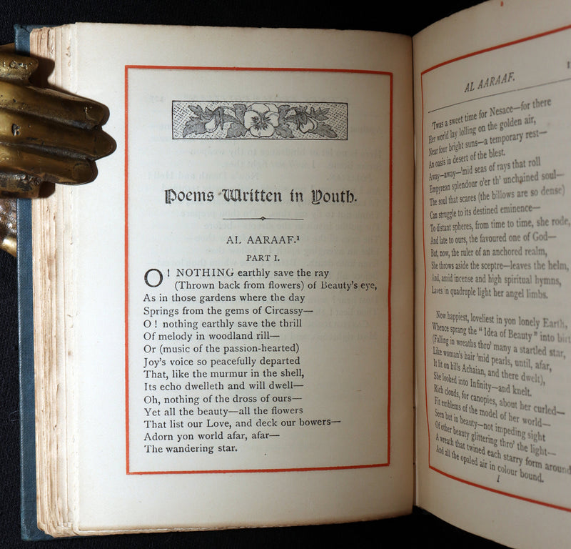 1886 Rare Book - Poems, The Fall of the House of Usher by of Edgar Allan Poe