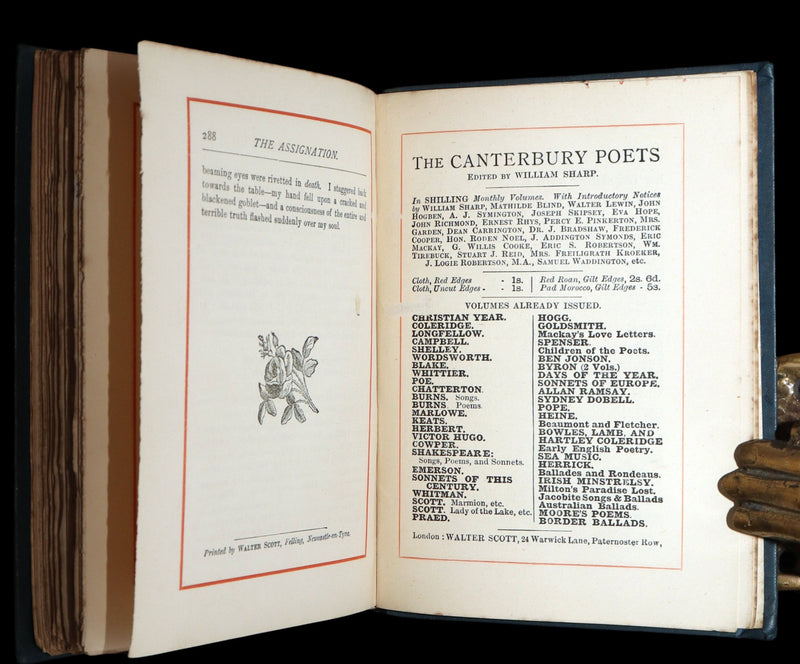 1886 Rare Book - Poems, The Fall of the House of Usher by of Edgar Allan Poe