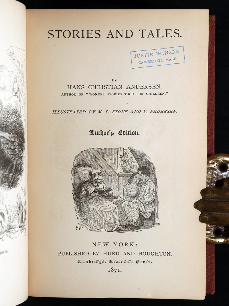 1871 Rare Book - Hans Christian Andersen Tales Illustrated by Stone and Pedersen