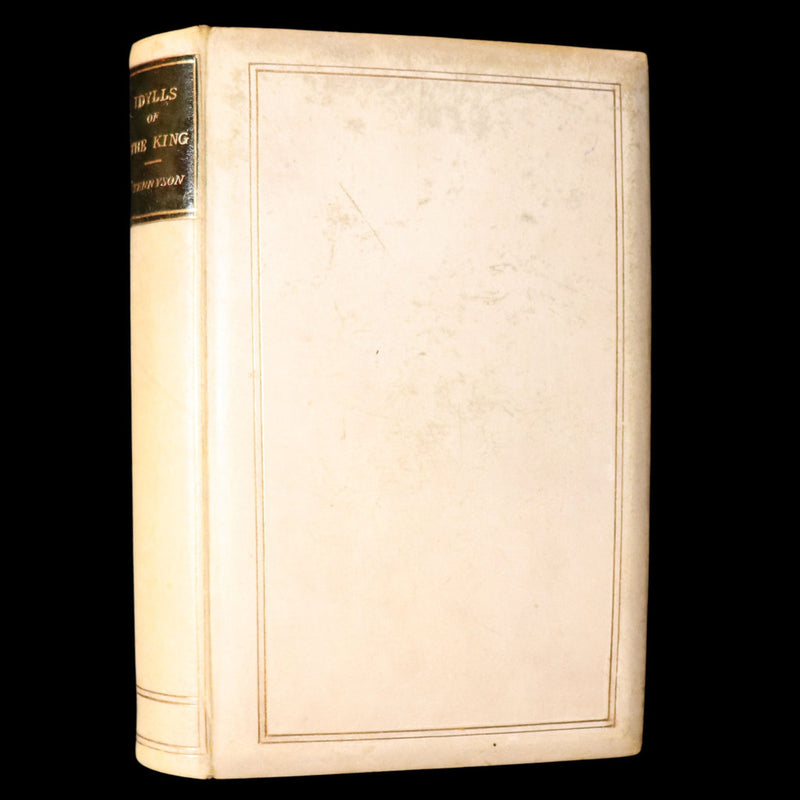 1869 Rare Vellum Book - Alfred Tennyson Idylls of the King, Hand-Illuminated