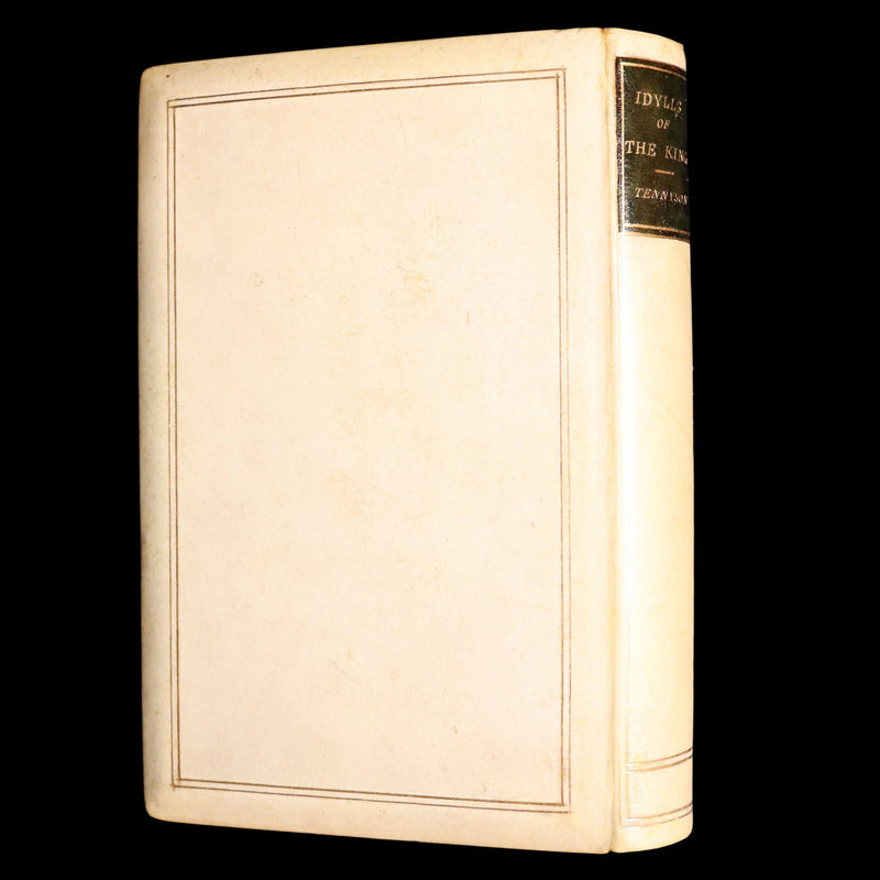 1869 Rare Vellum Book - Alfred Tennyson Idylls of the King, Hand-Illuminated