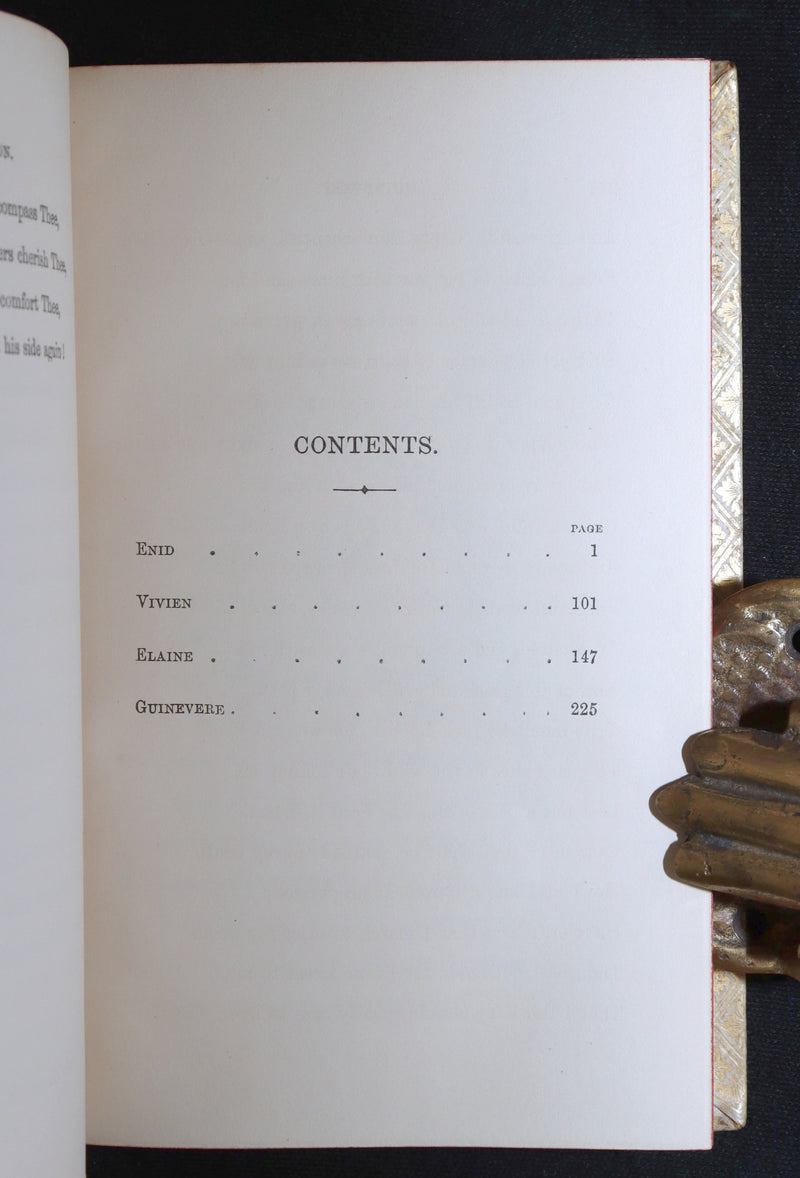 1869 Rare Vellum Book - Alfred Tennyson Idylls of the King, Hand-Illuminated