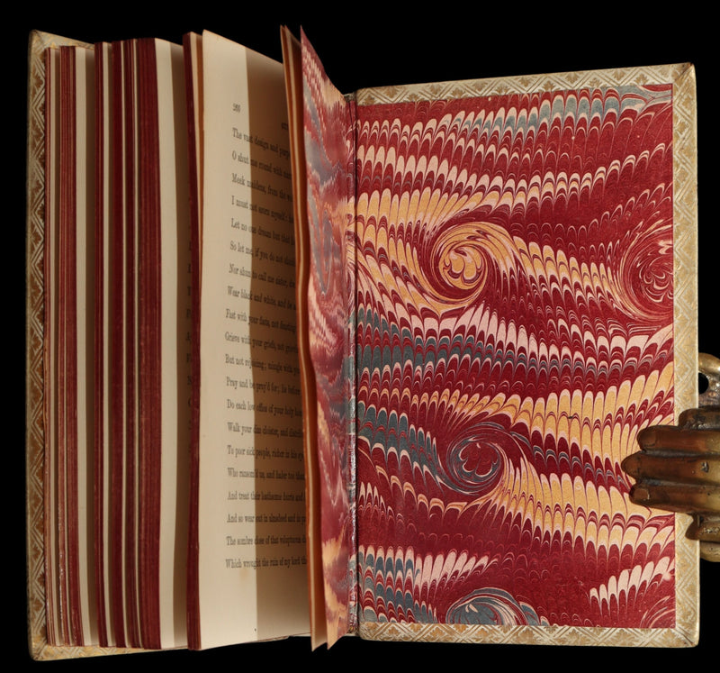 1869 Rare Vellum Book - Alfred Tennyson Idylls of the King, Hand-Illuminated