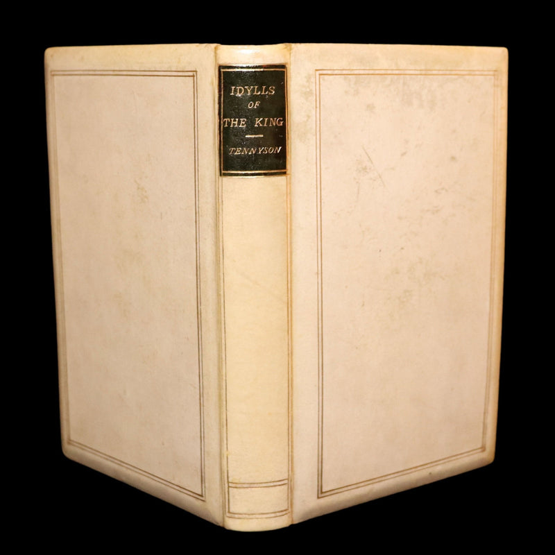 1869 Rare Vellum Book - Alfred Tennyson Idylls of the King, Hand-Illuminated