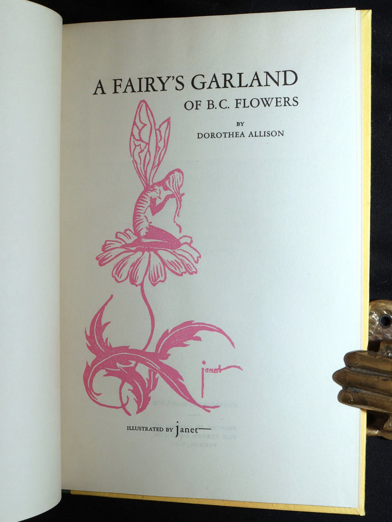 1940 Scarce 1stED Book - A Fairy's Garland of B. C. Flowers by Dorothea Allison