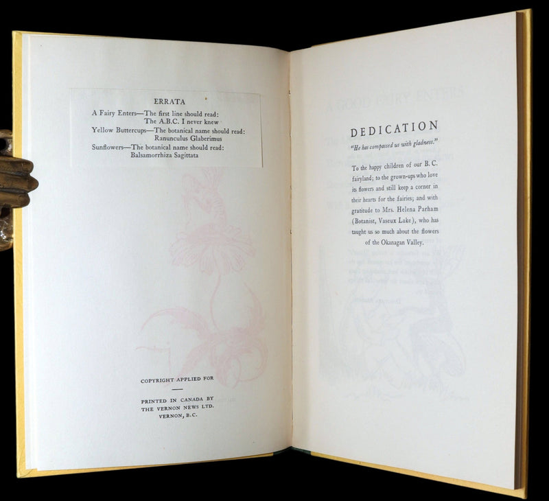 1940 Scarce 1stED Book - A Fairy's Garland of B. C. Flowers by Dorothea Allison