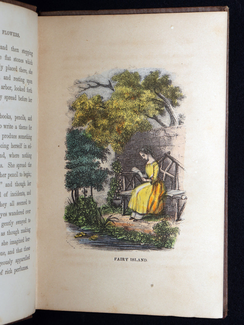 1854 Scarce Book - Floral Offering, Legends of Flowers, Hand-Colored Plates