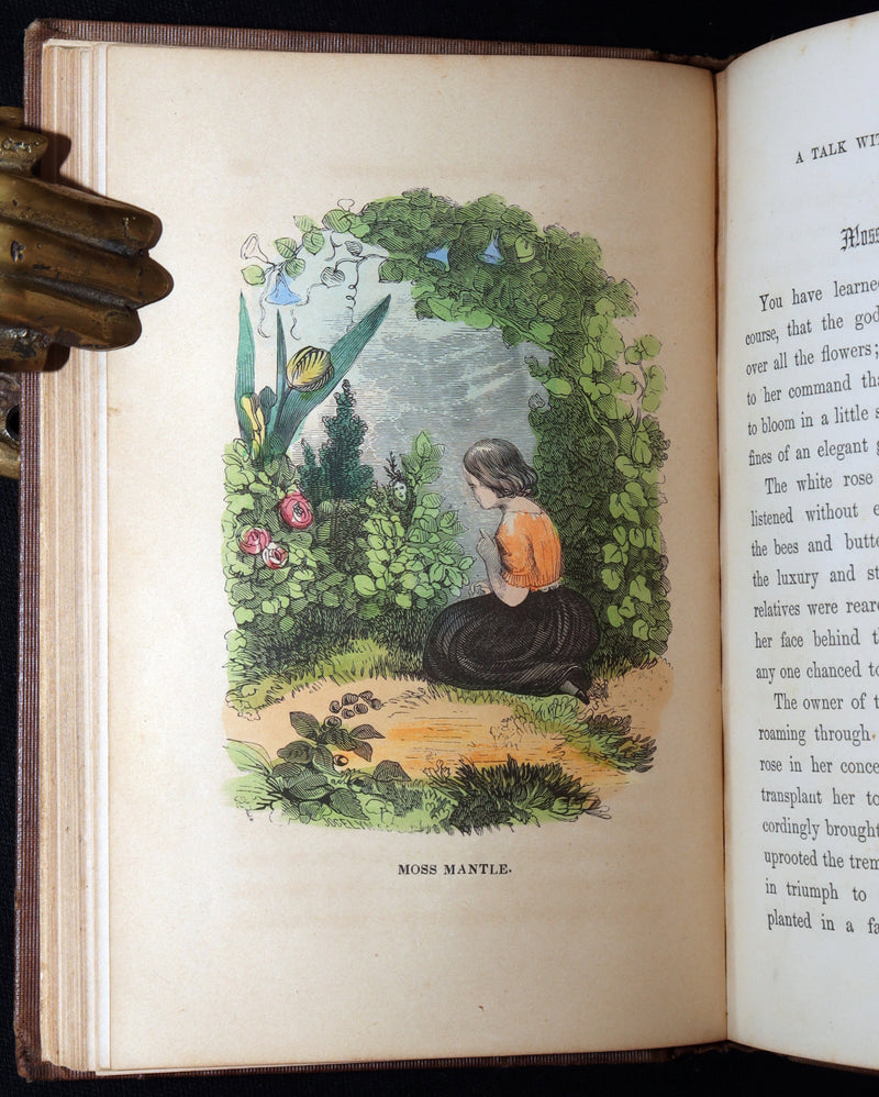 1854 Scarce Book - Floral Offering, Legends of Flowers, Hand-Colored Plates