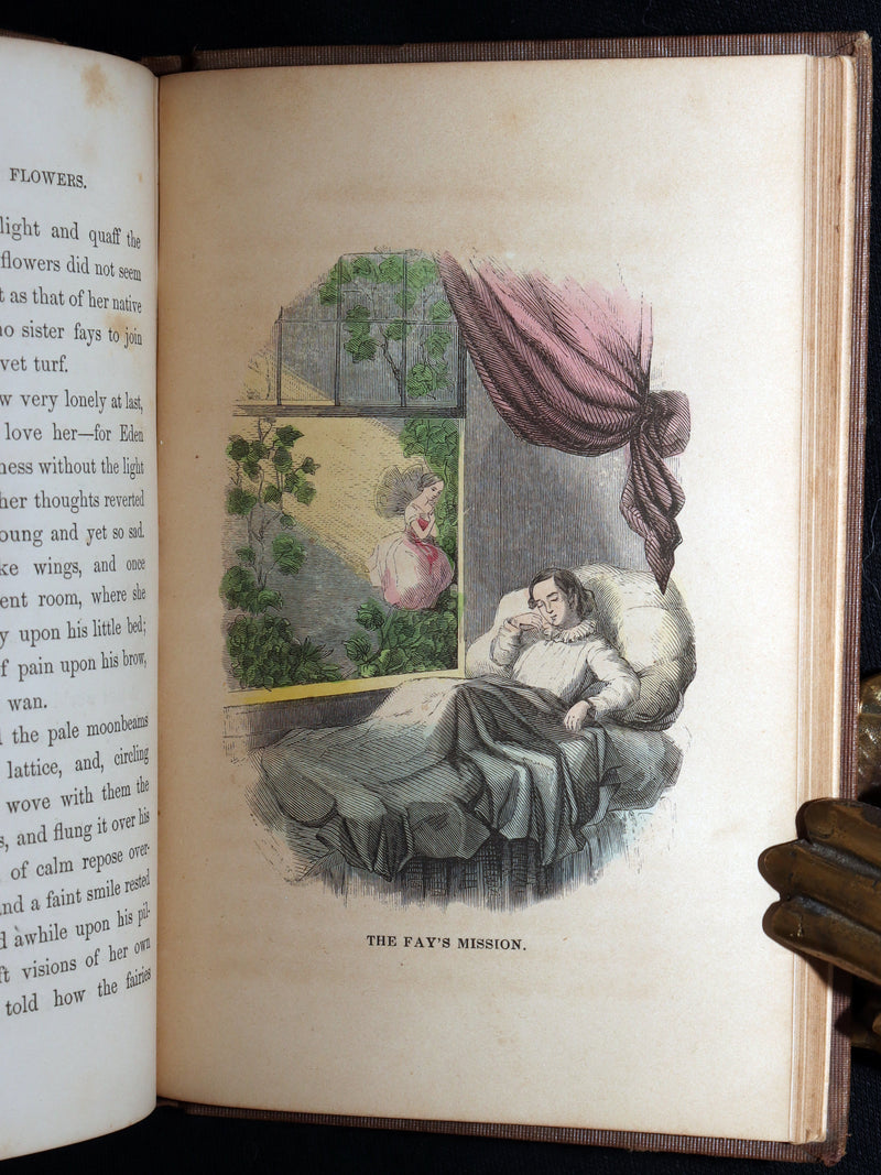 1854 Scarce Book - Floral Offering, Legends of Flowers, Hand-Colored Plates