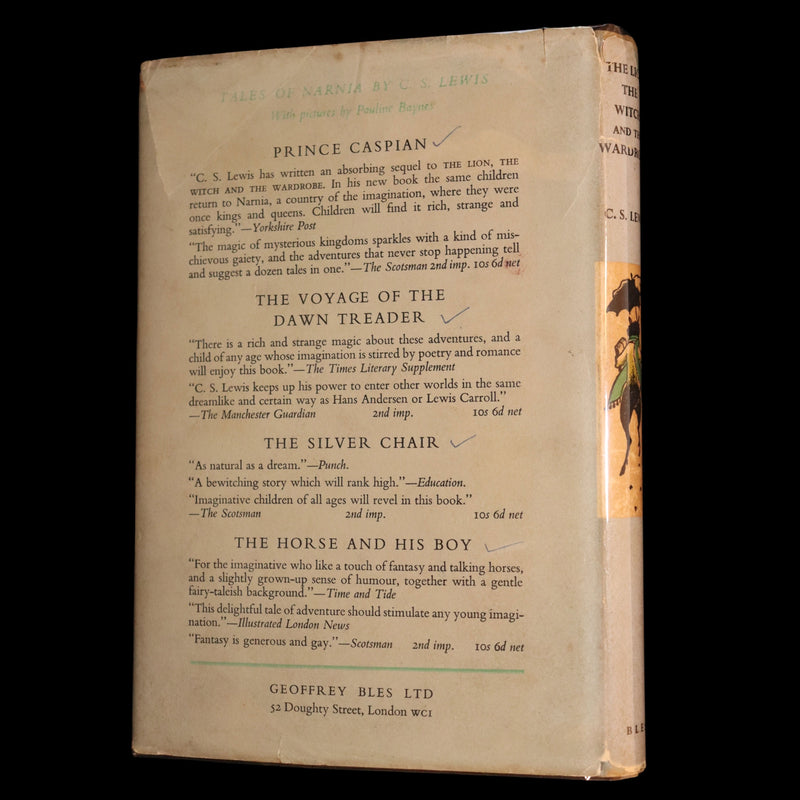 1958 1stED 4th printing - Narnia: The Lion, The Witch and The Wardrobe, CS Lewis
