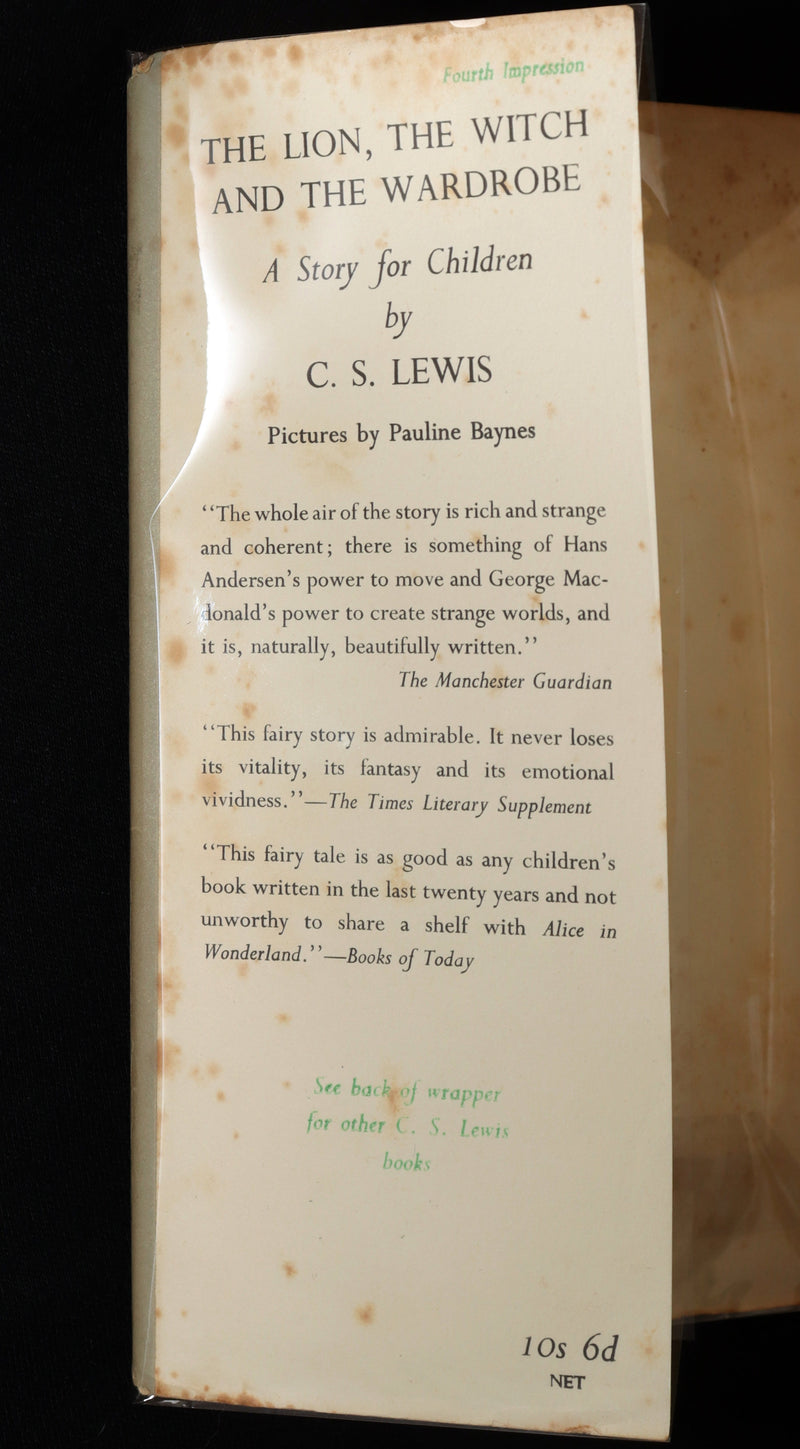 1958 1stED 4th printing - Narnia: The Lion, The Witch and The Wardrobe, CS Lewis