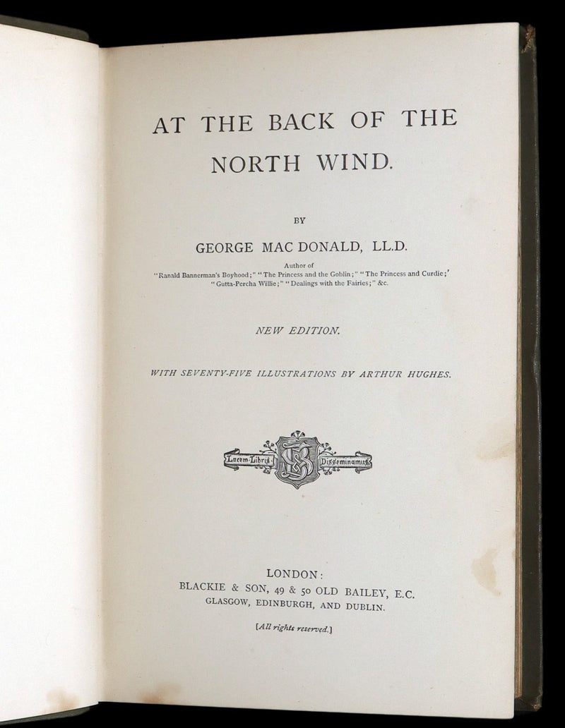 1890 Rare Book - At the Back of the North Wind: Eleanor Farjeon’s Childhood Copy