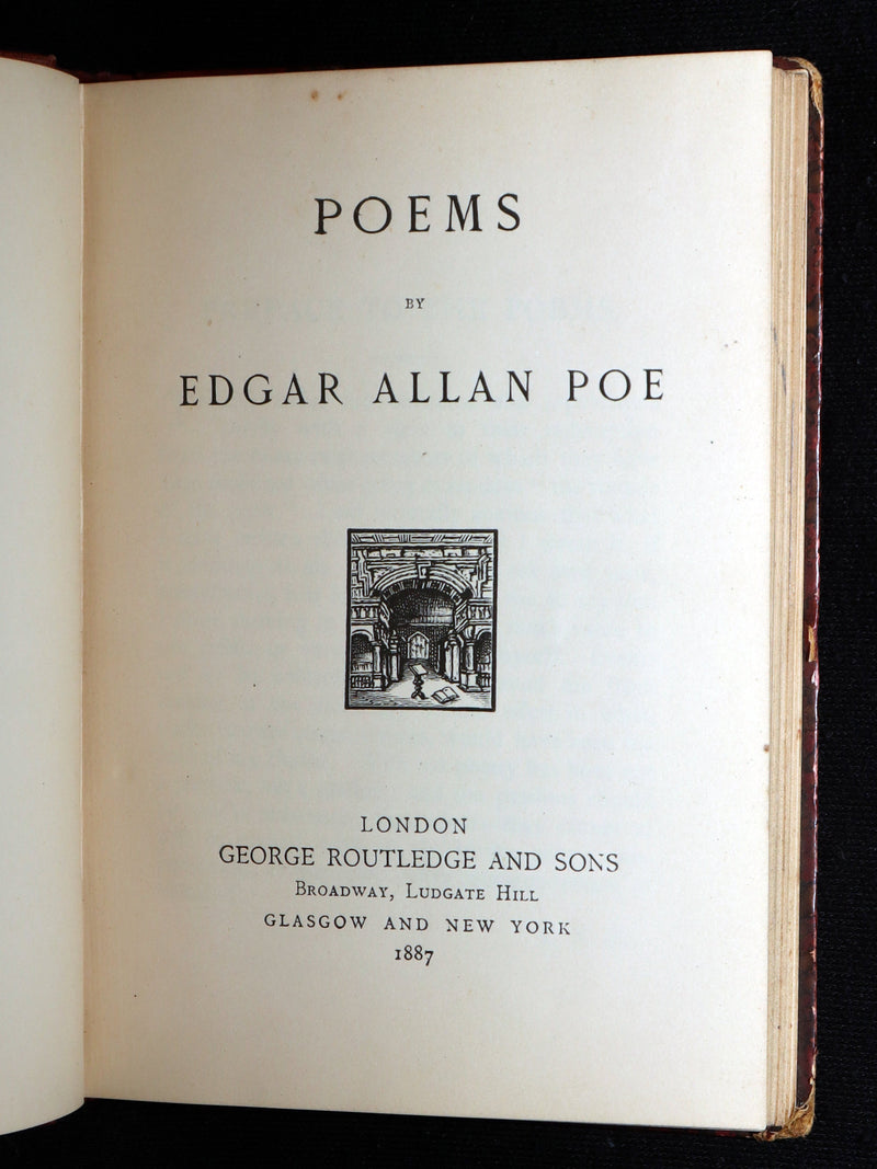 1887 Rare Book - Poems by Edgar Allan Poe, The Raven, Lenore, Ulalume