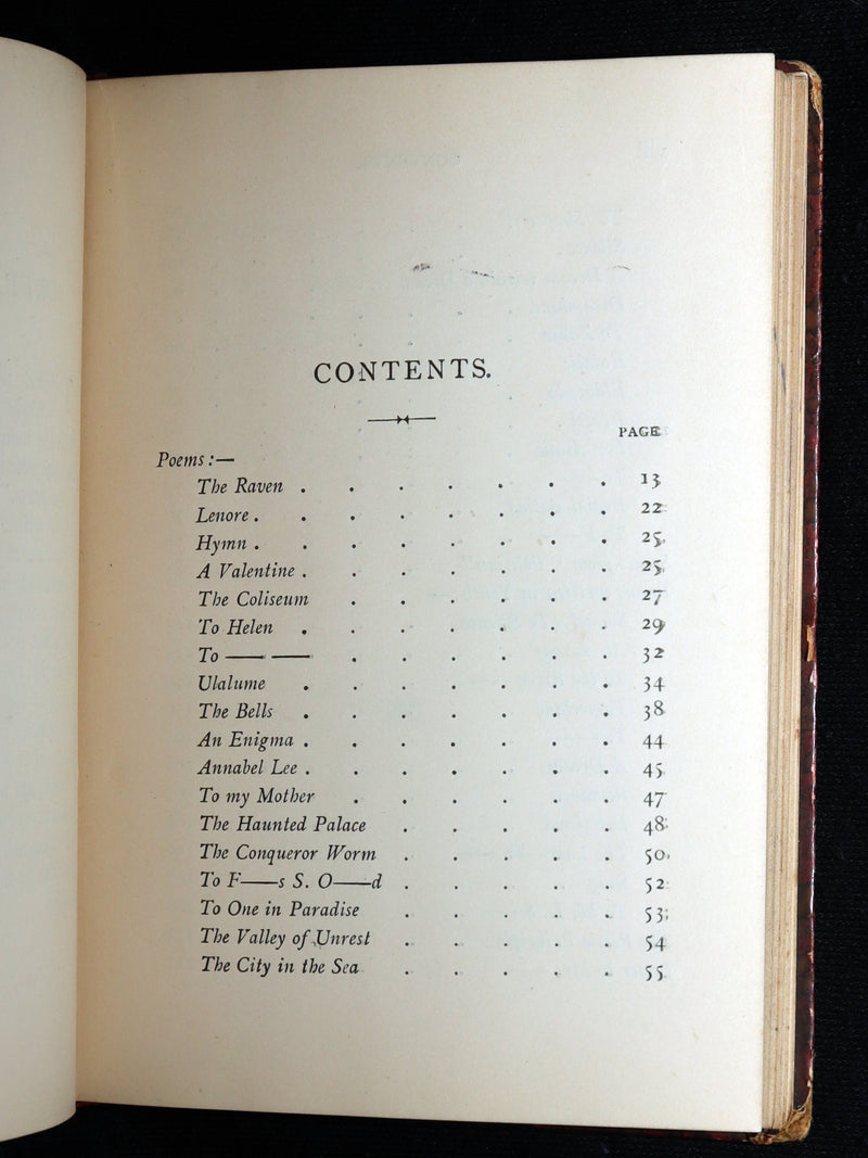 1887 Rare Book - Poems by Edgar Allan Poe, The Raven, Lenore, Ulalume