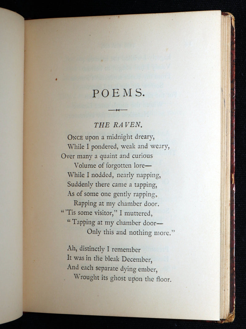 1887 Rare Book - Poems by Edgar Allan Poe, The Raven, Lenore, Ulalume