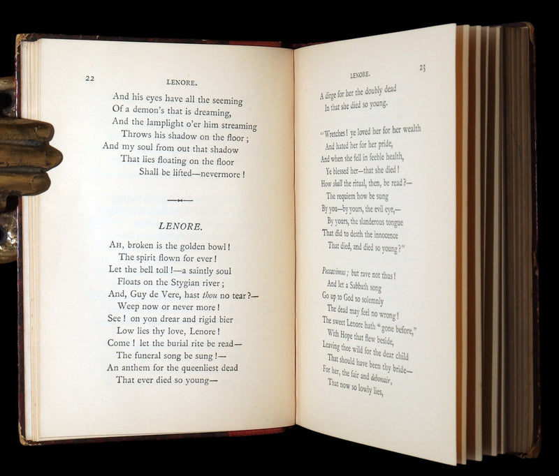 1887 Rare Book - Poems by Edgar Allan Poe, The Raven, Lenore, Ulalume