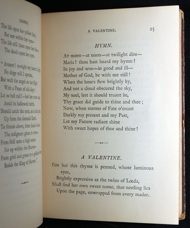 1887 Rare Book - Poems by Edgar Allan Poe, The Raven, Lenore, Ulalume