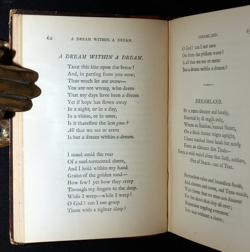 1887 Rare Book - Poems by Edgar Allan Poe, The Raven, Lenore, Ulalume