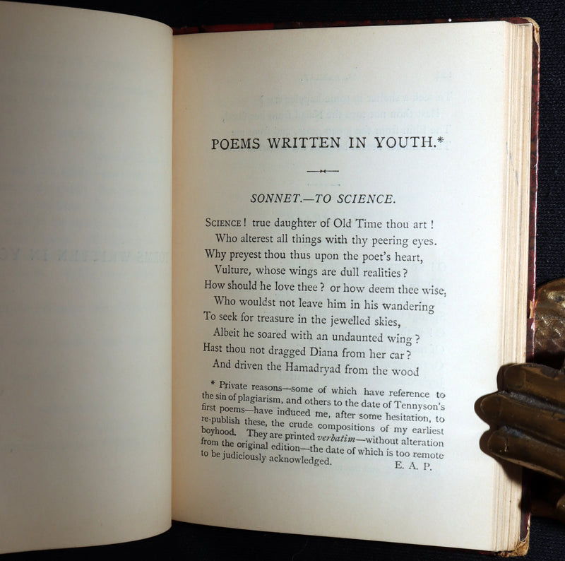 1887 Rare Book - Poems by Edgar Allan Poe, The Raven, Lenore, Ulalume