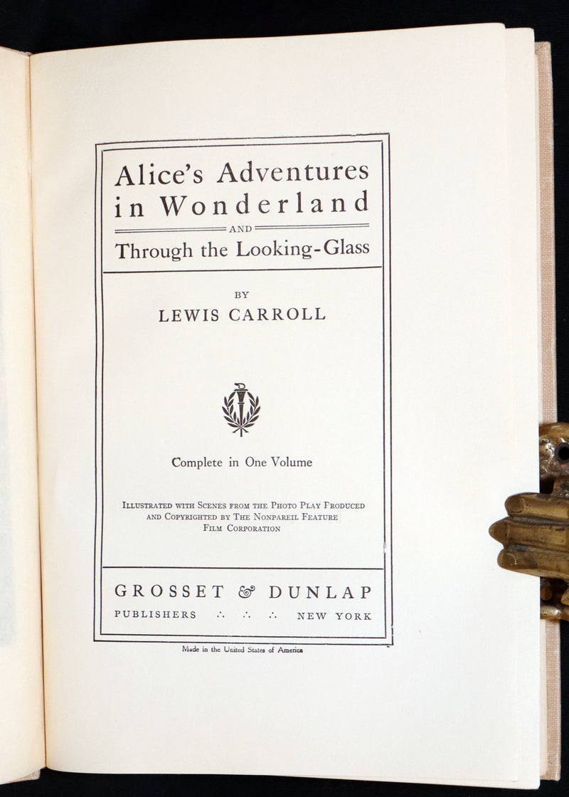 1914 Scarce in Dust Jacket - Alice in Wonderland & Looking-Glass, Photoplay