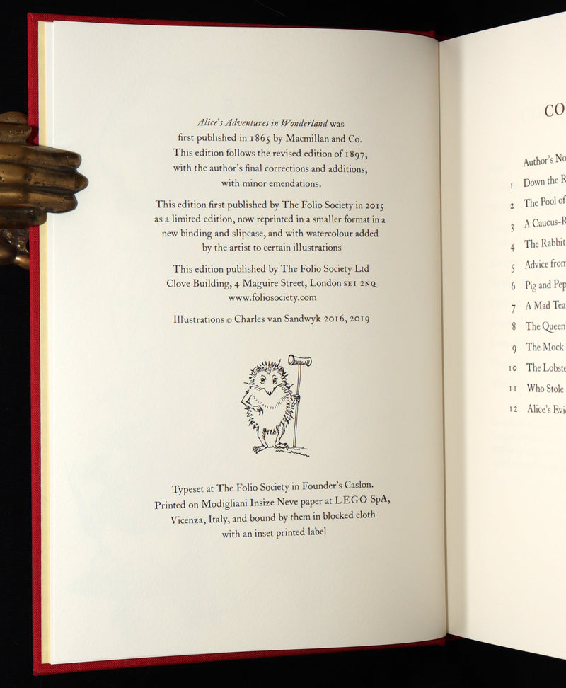 2019 Signed First Edition - Alice in Wonderland, Charles van Sandwyk Illustrator