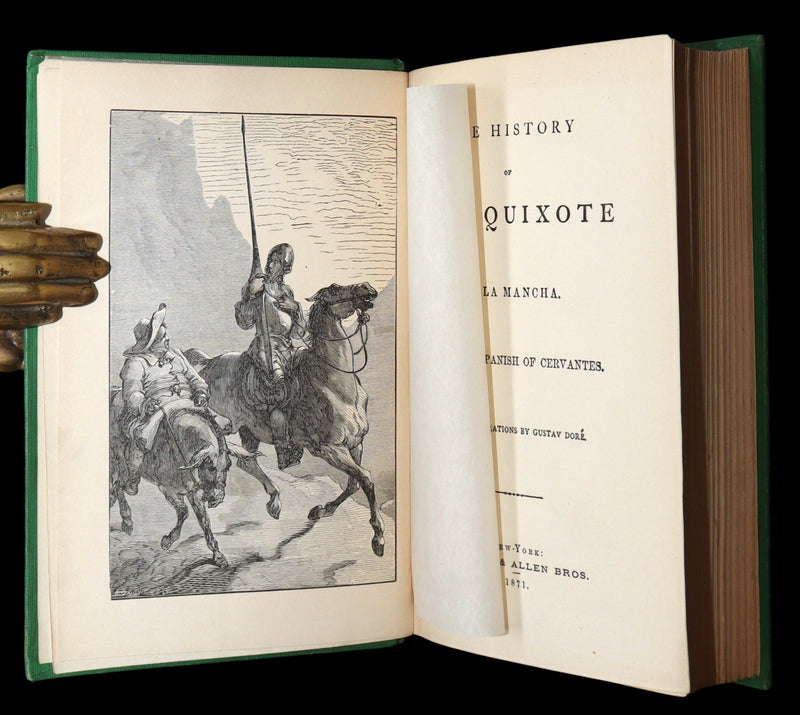 1871 Rare Book - History of Don Quixote de la Mancha Illustrated by Gustave Dore