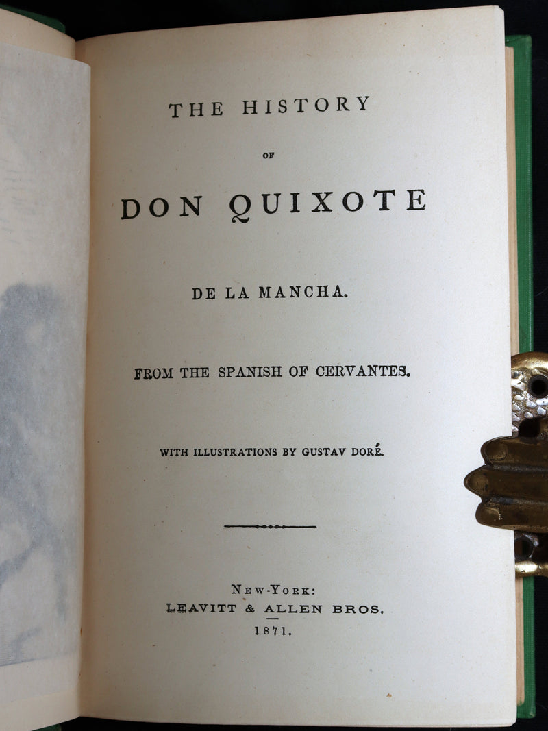 1871 Rare Book - History of Don Quixote de la Mancha Illustrated by Gustave Dore