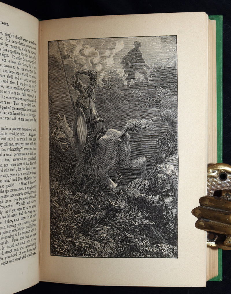 1871 Rare Book - History of Don Quixote de la Mancha Illustrated by Gustave Dore