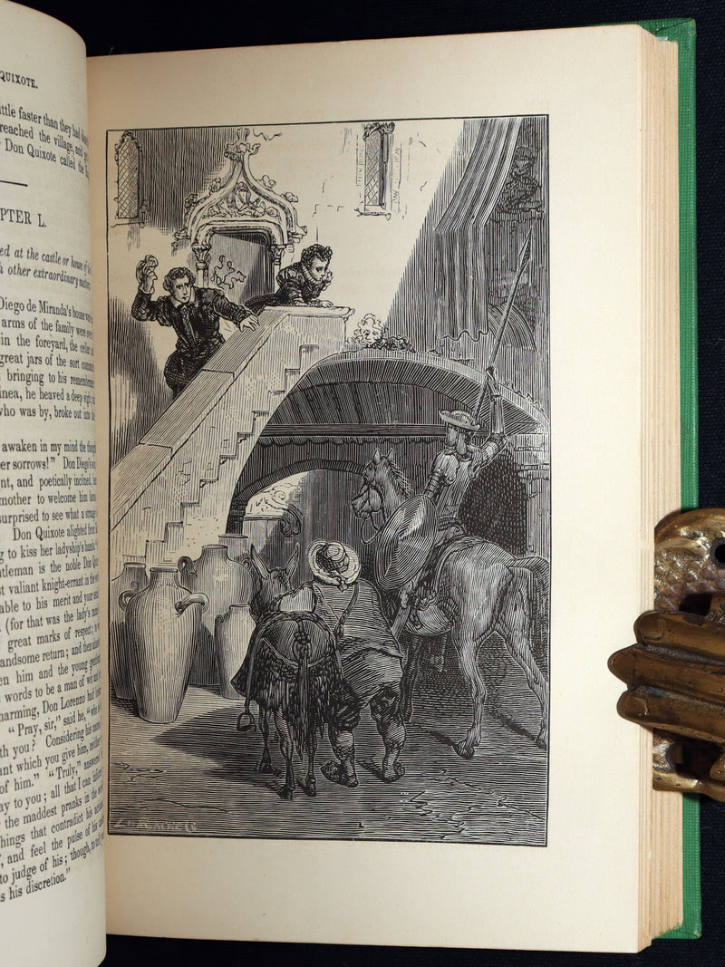 1871 Rare Book - History of Don Quixote de la Mancha Illustrated by Gustave Dore