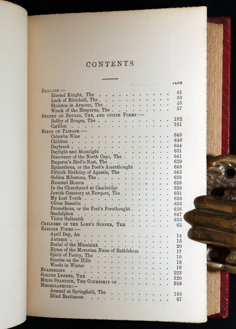 1861 Rare Book - The Poetical Works of Henry Wadsworth Longfellow, Illustrated