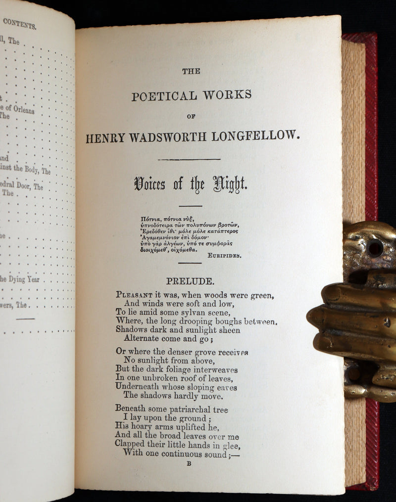 1861 Rare Book - The Poetical Works of Henry Wadsworth Longfellow, Illustrated
