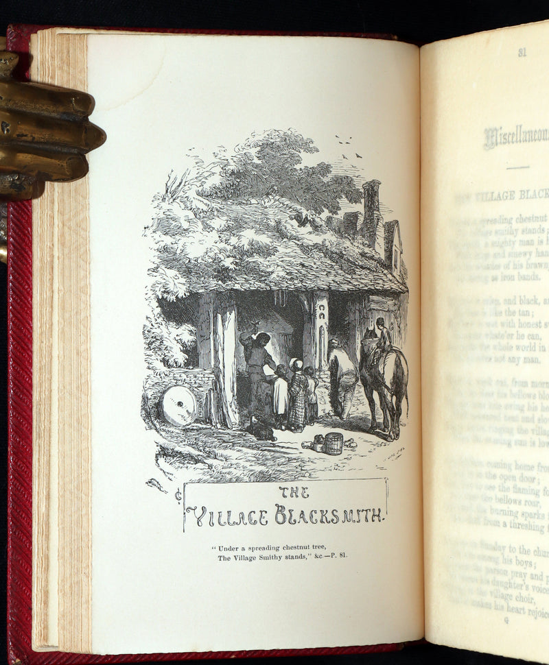 1861 Rare Book - The Poetical Works of Henry Wadsworth Longfellow, Illustrated