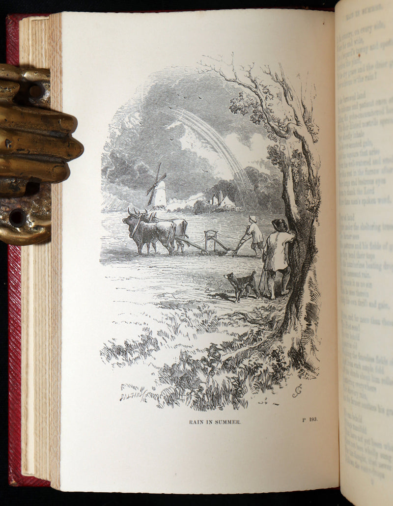 1861 Rare Book - The Poetical Works of Henry Wadsworth Longfellow, Illustrated