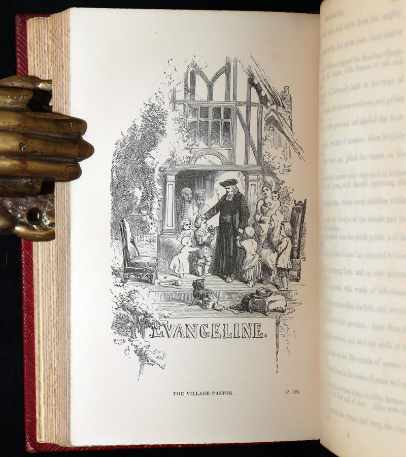 1861 Rare Book - The Poetical Works of Henry Wadsworth Longfellow, Illustrated