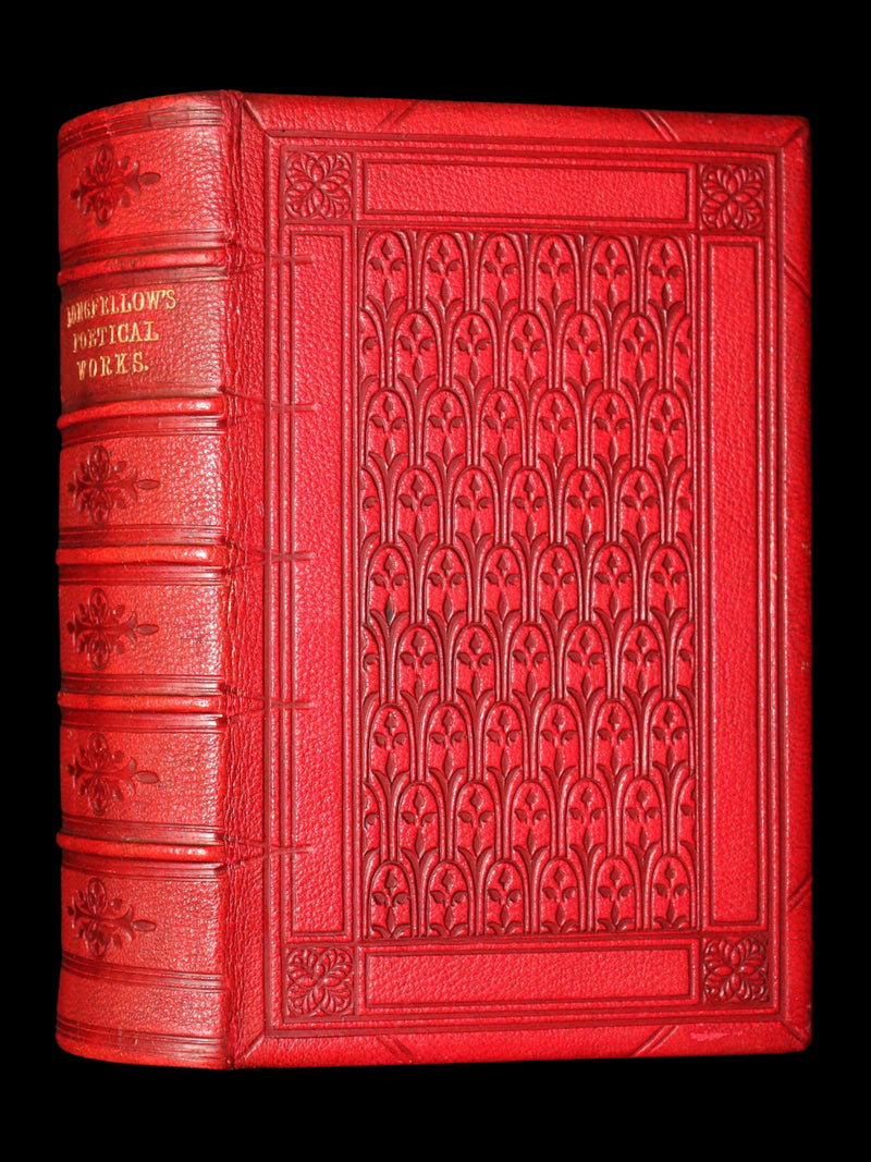 1861 Rare Book - The Poetical Works of Henry Wadsworth Longfellow, Illustrated