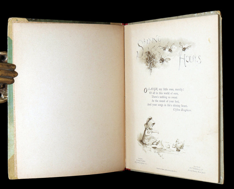 1890 Rare Victorian children’s gift book - Shining Hours, Illustrated