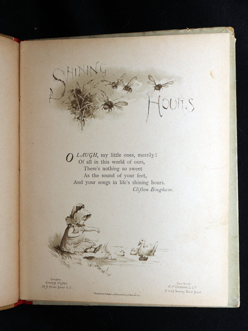 1890 Rare Victorian children’s gift book - Shining Hours, Illustrated