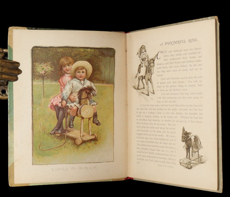 1890 Rare Victorian children’s gift book - Shining Hours, Illustrated